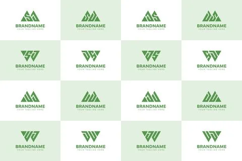 Letters MSJ WSJ MUJ WUJ SJ UJ Logo Set, suitable for any business 스톡 일러스트