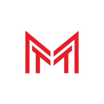 Letters mt simple geometric logo vector Illustrazione stock
