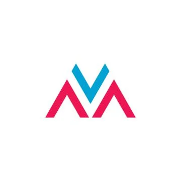 Letters mv simple arrows geometric logo Stock Illustration