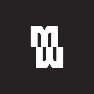 Letters mw abstract geometric simple stripes logo vector Stock Illustration