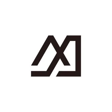 Letters mx simple geometric line logo vector Illustrazione stock