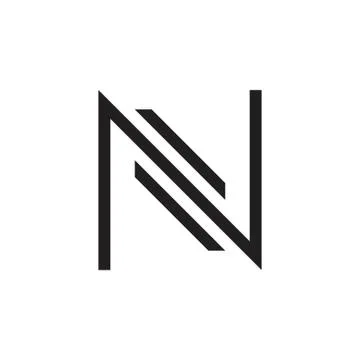 Letters n simple geometric thin line logo vector Stock Illustration