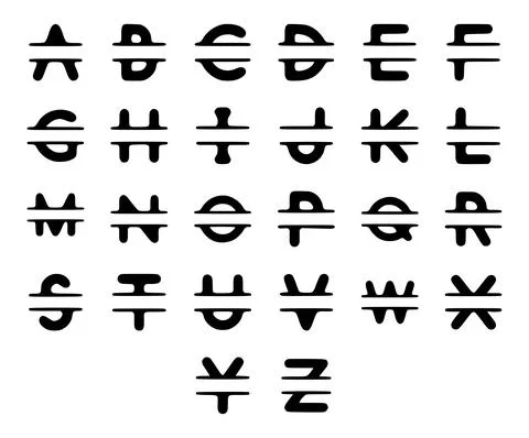 Letters name monogram set. Vector typography doodle design Stock Illustration