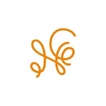 Letters ng linked knot thread curves logo vector Stock Illustration