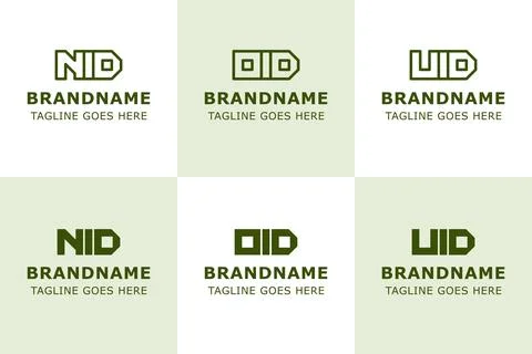 Letters NID OID UID Monogram Logo Set, suitable for any business Stock Illustration