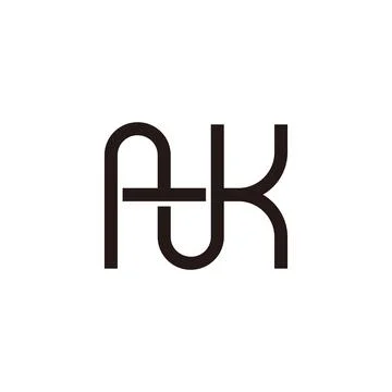 Letters nk simple motion lines geometric logo vector Stock Illustration