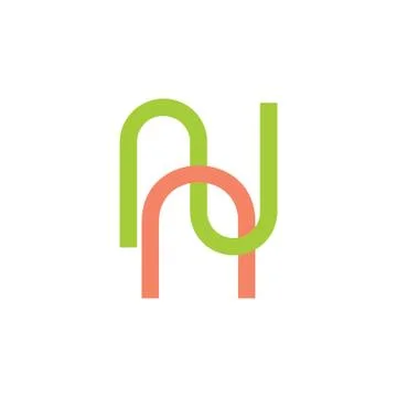 Letters nn simple line geometric logo vector Stock Illustration