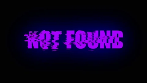 Letters of Not found text with noise on black, 3d render background, computer Stock Footage 88936769