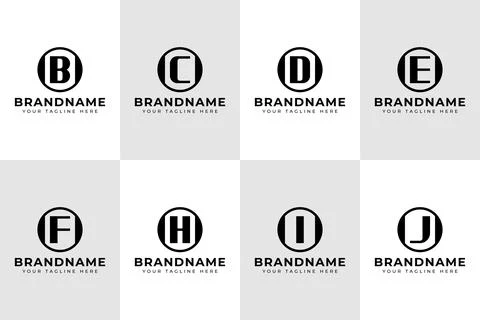 Letters OB OC OD OE OF OH OI OJ Logo Set Monogram Stock Illustration