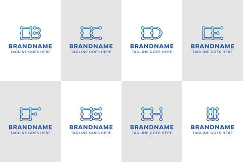 Letters OB OC OD OE OF OG OH OI Technology Logo Stock Illustration