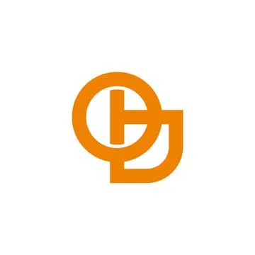 Letters ob simple geometric linked logo vector Stock-Illustration