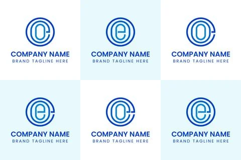 Letters OEO OOE EOO EOE EEO OEE Monogram Logo Set, suitable for any business Stock Illustration