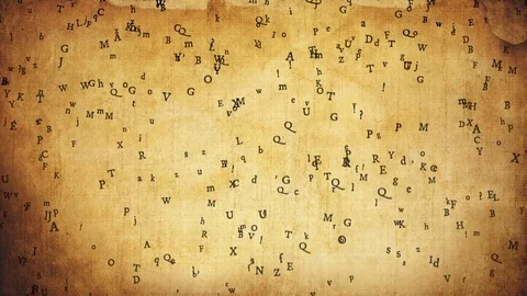 Letters on old paper Stock Footage 77706816