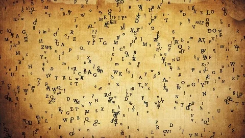 Letters on old paper Stock Footage 77711067