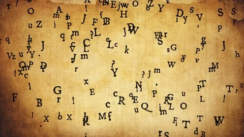 Letters on old paper Stock Footage 77715897