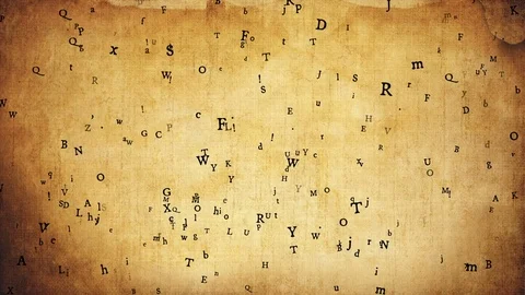 Letters on old paper Stock Footage 77716337