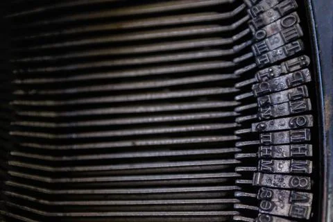 Letters of an old typewrite Stock Photos