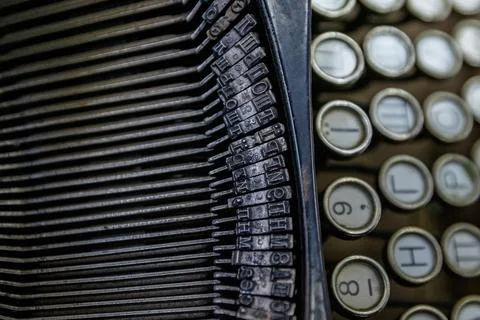 Letters of an old typewrite Stock Photos