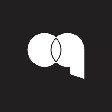 Letters oq linked circle simple logo vector Stock Illustration