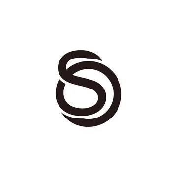 Letters os linked circles overlap symbol logo vector Stock Illustration