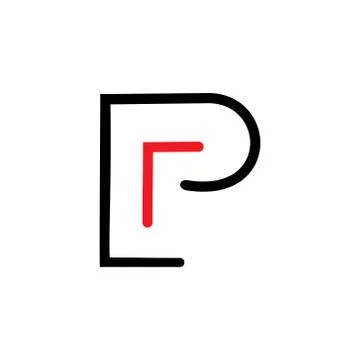 Letters p arrow up thin line logo vector Stock Illustration