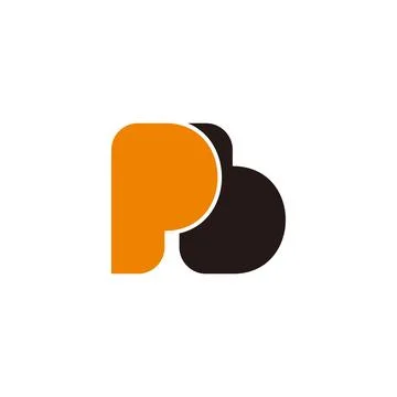Letters pb simple shadow cute simple logo vector Stock Illustration