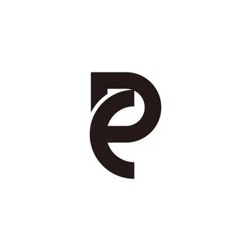 Letters pce simple linked line geometric logo vector Stock Illustration