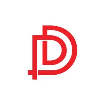 Letters pd linked overlapping logo vector Stock Illustration