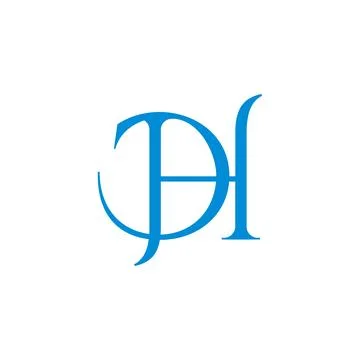 Letters ph dh linked elegant thin logo vector Stock Illustration