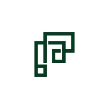 Letters pp flat squares lines art infinity geometric logo vector Stock Illustration