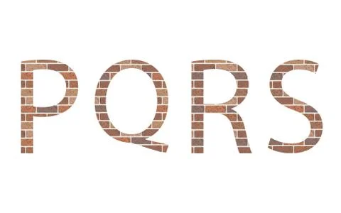 Letters PQRS in bricks Stock Illustration