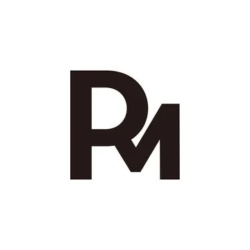 Letters prm simple geometric linked font logo vector Stock-Illustration
