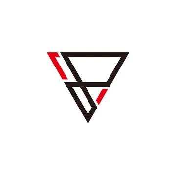 Letters pv abstract triangles linear geometric logo vector Stock Illustration