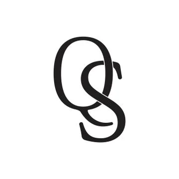 Letters qs linked simple logo vector Illustrazione stock