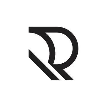 Letters r simple geometric line logo Stock Illustration