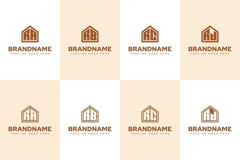 Letters RA RB RC RD Home Luxury Logo, for real estate, construction, or int.. Stock Illustration
