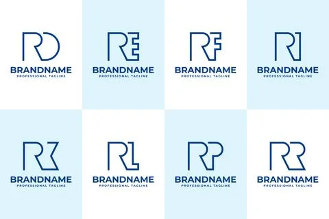 Letters RD RE RF RI RK RL RP RR Monogram Logo Stock Illustration