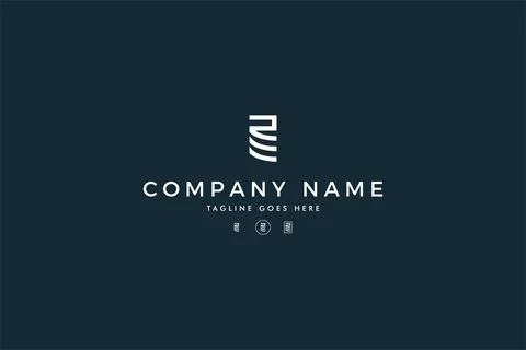 Letters RE negative space concept Stock Illustration