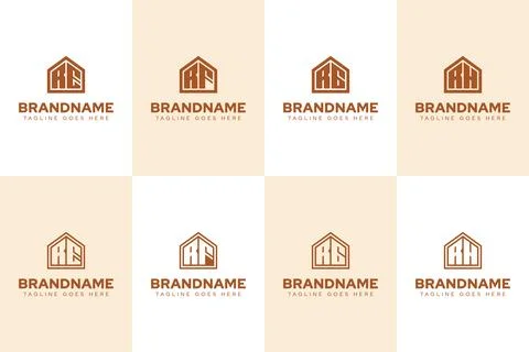 Letters RE RF RG RH Home Luxury Logo, for real estate, construction, or int.. Stock Illustration