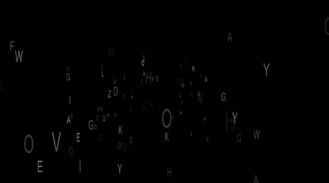 Letters Repeating in a Matrix Code on a Black background Stock Footage 24813497
