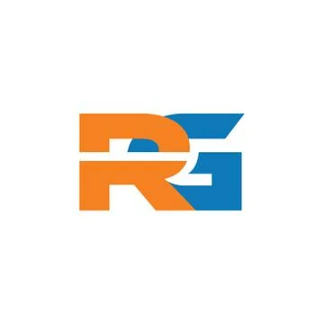 Letters rg simple linked geometric colorful logo Stock Illustration
