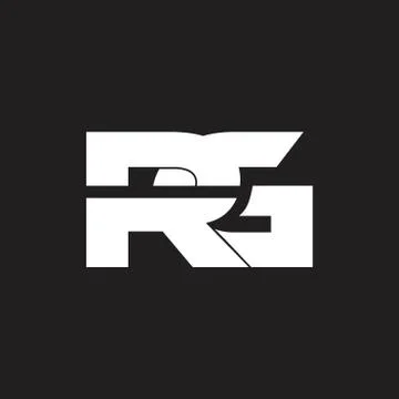 Letters rg simple linked geometric monogram logo vector Stock Illustration