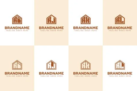 Letters RI RJ RK RL Home Luxury Logo, for real estate, construction, or int.. Stock Illustration