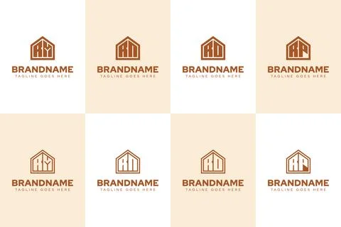 Letters RM RN RO RP Home Luxury Logo, for real estate, construction, or int.. Stock Illustration