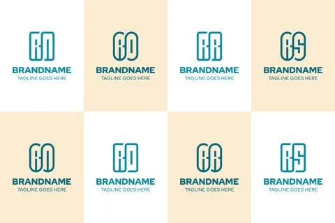 Letters RN RO RR RS Monoline Logo Set, symbolizing clarity, simplicity, and.. Stock Illustration