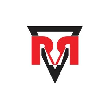 Letters rr triangle shape geometric logo vector Illustrazione stock