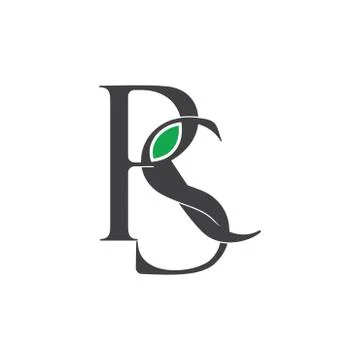 Letters rs green leaf simple linked logo vector 스톡 일러스트