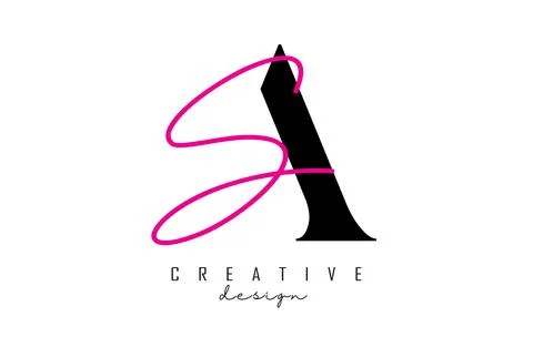 Letters AS a s signature monogram vector logo. Creative Serif and Handwritten Stock Illustration