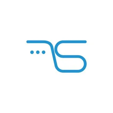 Letters s simple lines art logo vector Stock Illustration