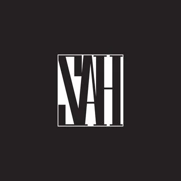 Letters sah negative space simple linked logo vector Stock Illustration